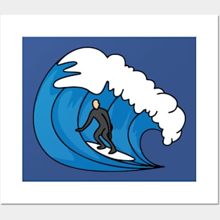 Great wave with surfer Posters and Art